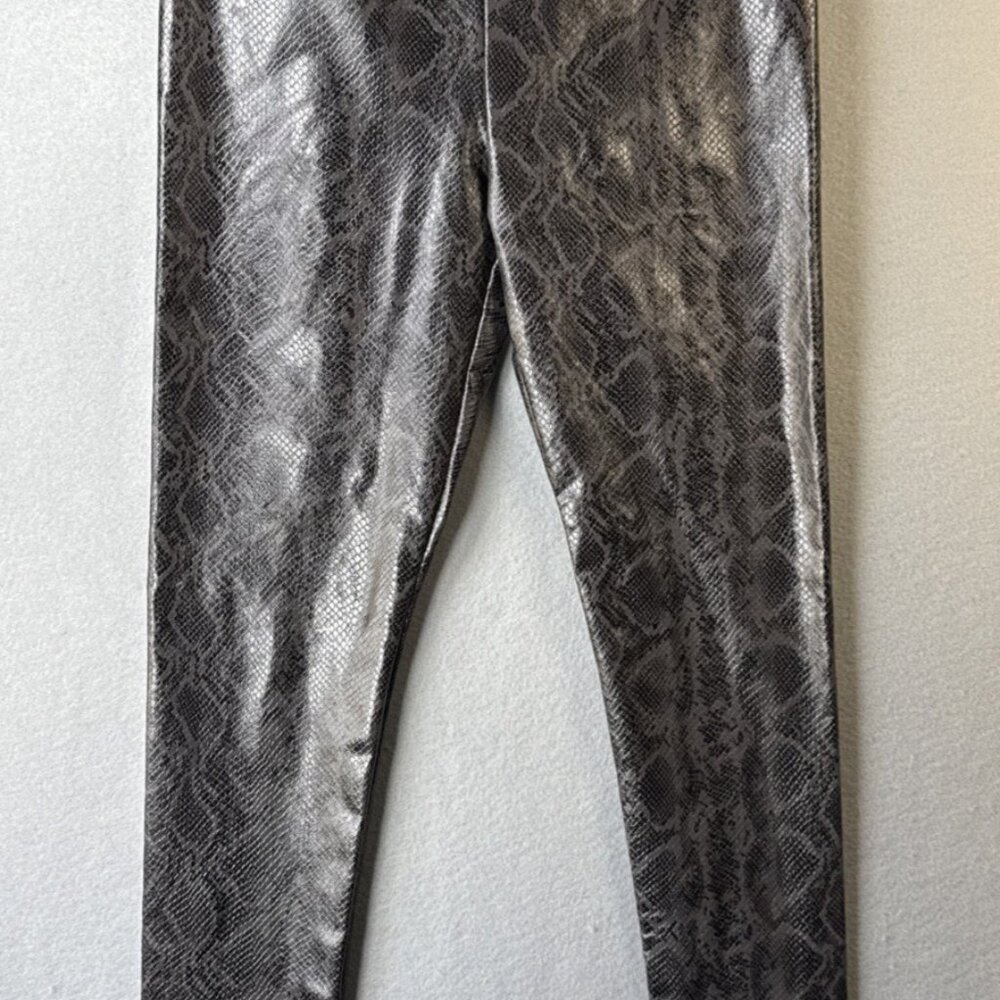 7 For All Mankind Women's Size S Faux Leather Snakeskin Legging Preppy Party New